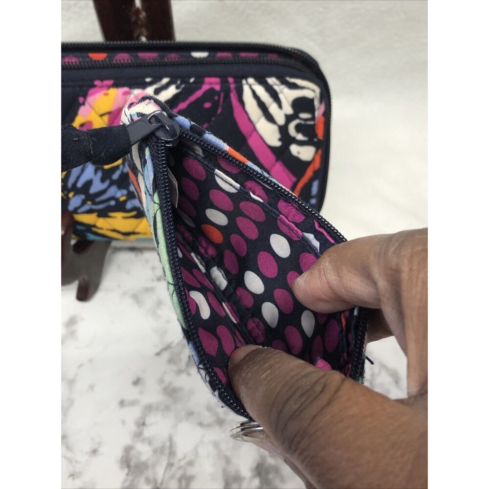 Vera Bradley Wallet & Zip ID Case Set Butterfly Print Quilted Multicolor - Picture 4 of 11